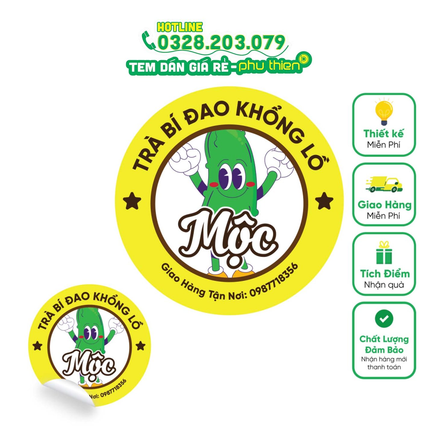 Tem Sinh Tố Nước Ép - Mẫu 02
