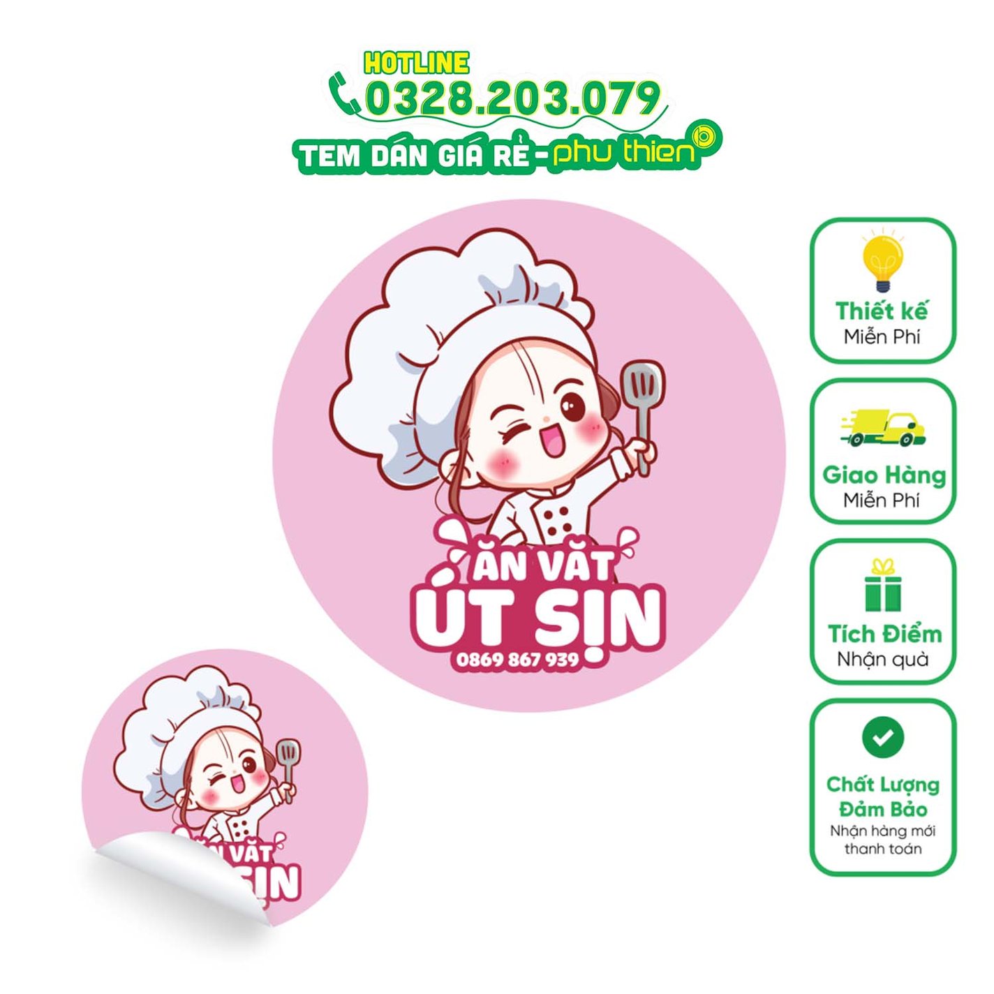 Tem Đồ Ăn - Mẫu 08