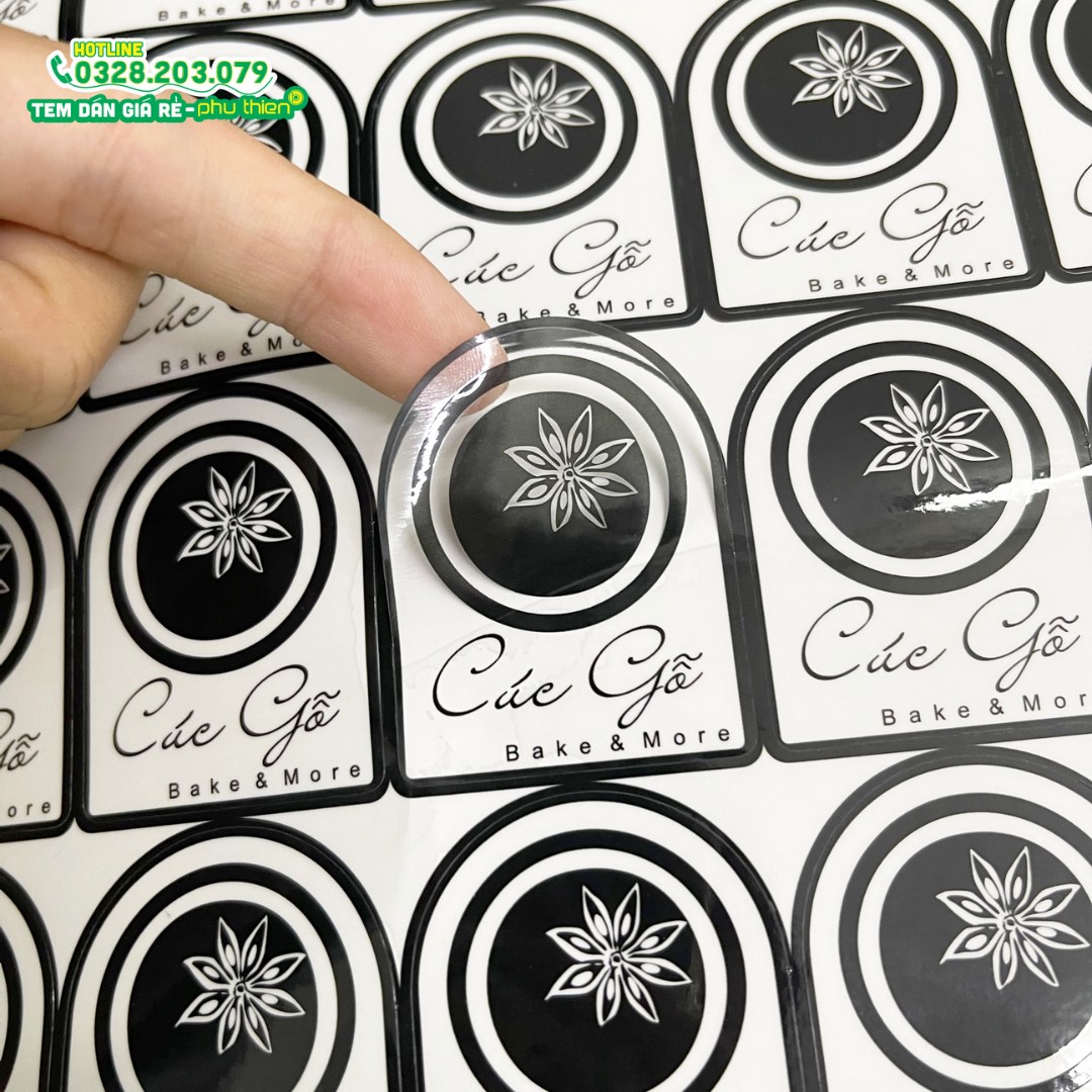 Tem dán sản phẩm decal trong suốt 