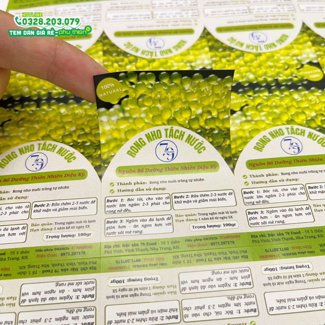 Tem dán sản phẩm decal giấy