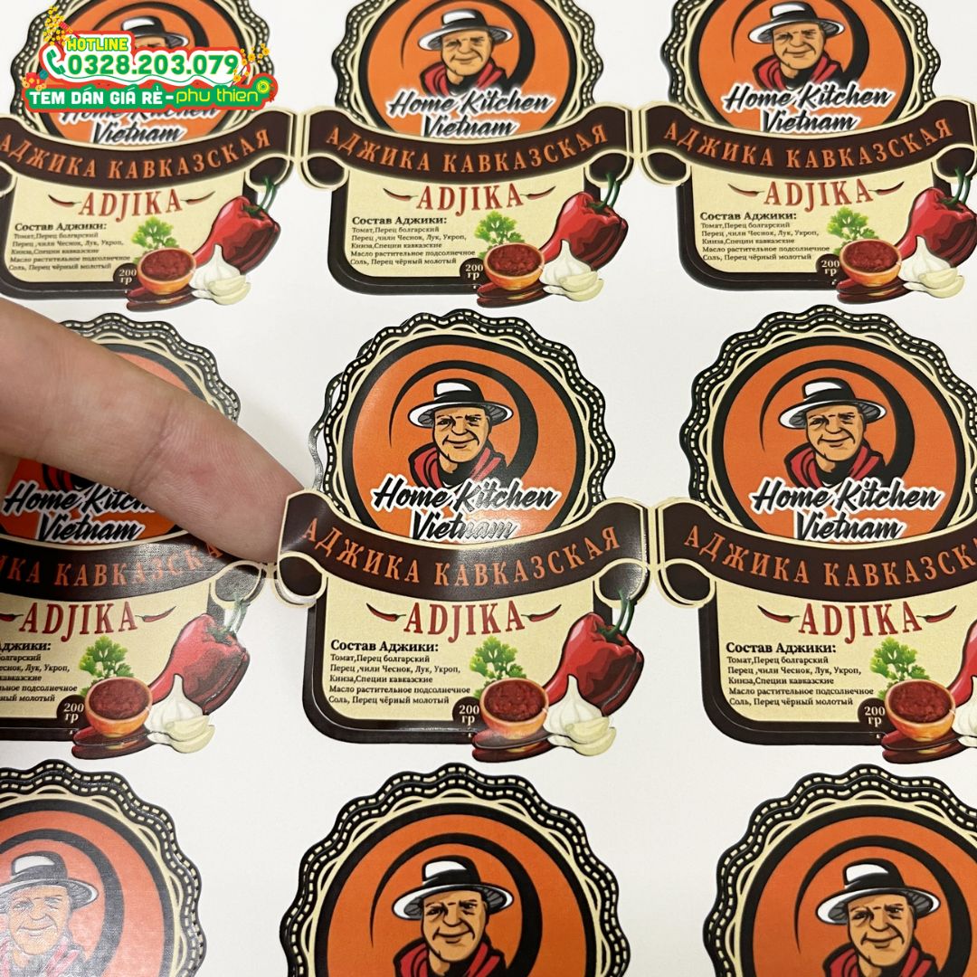 Mẫu tem dán decal trắng 