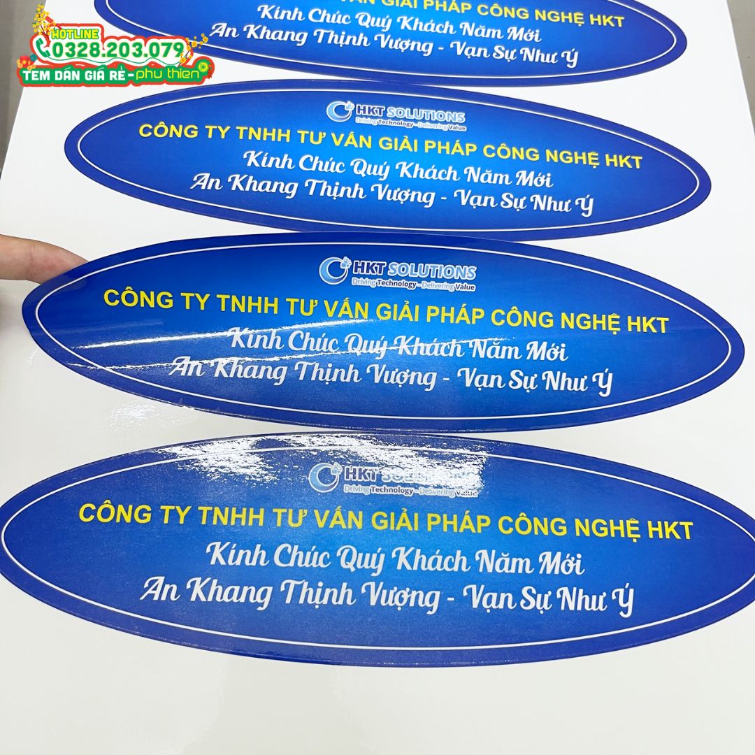 Mẫu tem dán decal trắng 