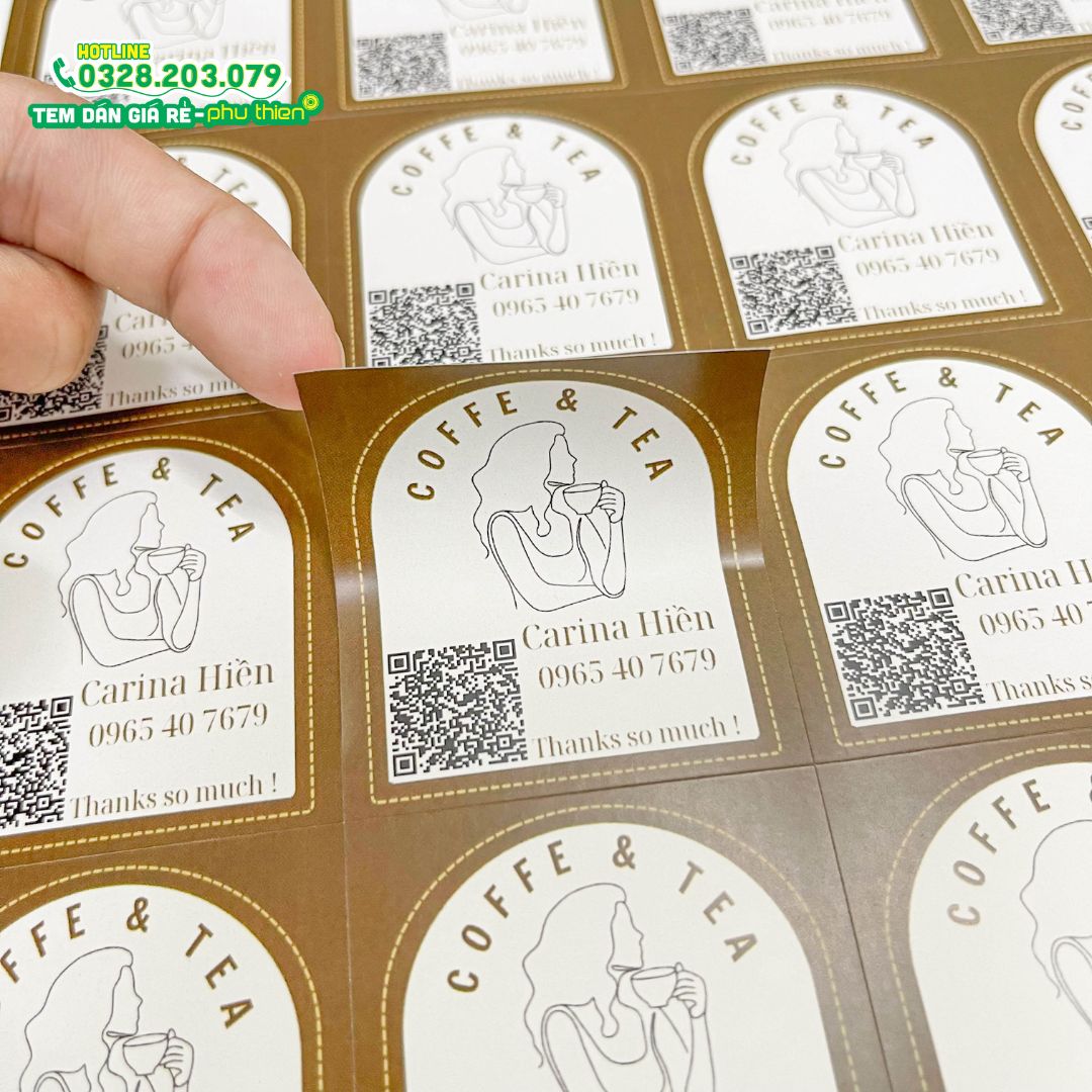 Tem nhãn decal trắng dành cho đồ uống lạnh 